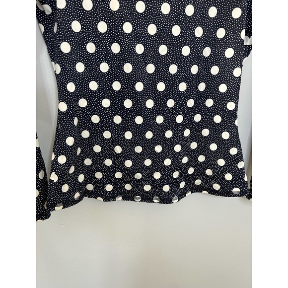 Boden Navy & White Long Sleeve Polk a Dot Swim Top | Size 8 - Picture 4 of 11